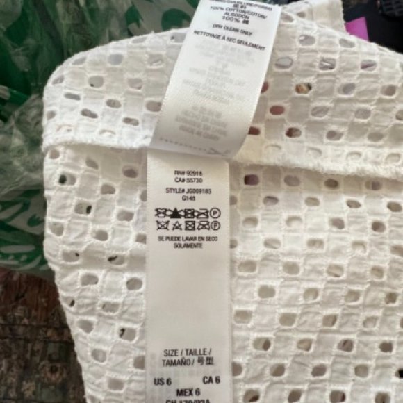 White Juicy Couture Eyelet Peplum Top size 6 - Picture 9 of 10